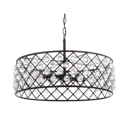 JONATHAN Y Lighting Gabrielle 4 Light 23" Wide LED Crystal Drum Chandelier Oil Rubbed Bronze