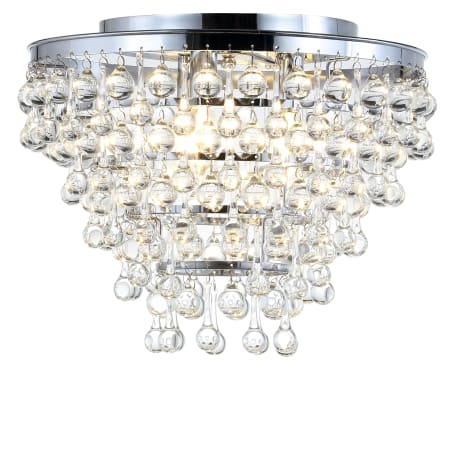 JONATHAN Y Lighting Toronto 3 Light 16" Wide LED Flush Mount Waterfall Ceiling Fixture Chrome