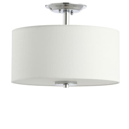 JONATHAN Y Lighting JYL Marc 2 Light 15" Wide LED Semi-Flush Drum Ceiling Fixture Chrome / White