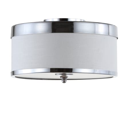 JONATHAN Y Lighting David 2 Light 15" Wide LED Flush Mount Drum Ceiling Fixture Chrome