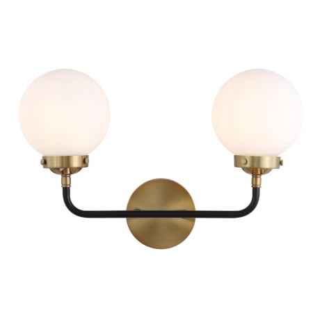 JONATHAN Y Lighting Caleb 2 Light 12" Tall LED Wall Sconce Brass Gold / Black