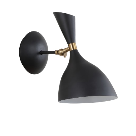 JONATHAN Y Lighting Josef 11" Tall LED Wall Sconce Black / Brass Gold