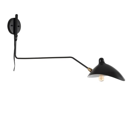 JONATHAN Y Lighting Frank 17" Tall LED Wall Sconce Black / Brass Gold