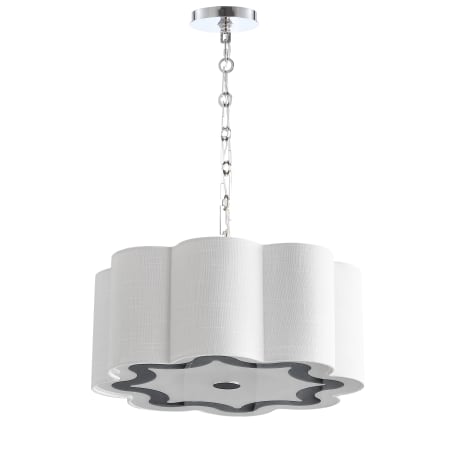 JONATHAN Y Lighting Coquille 4 Light 20" Wide LED Pendant Chrome / White