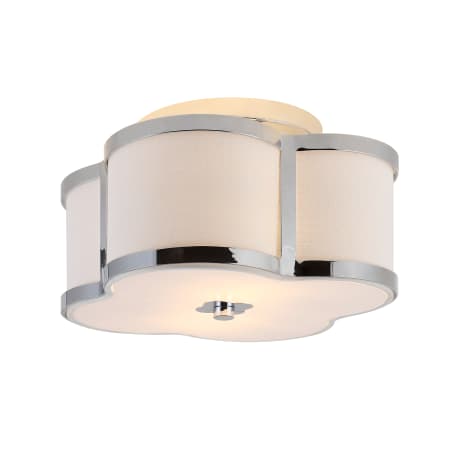 JONATHAN Y Lighting Quatrefoil 2 Light 13" Wide LED Semi-Flush Ceiling Fixture Chrome