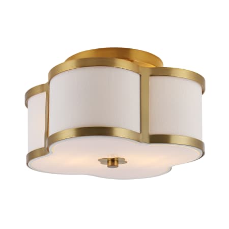 JONATHAN Y Lighting Quatrefoil 2 Light 13" Wide LED Semi-Flush Ceiling Fixture Brass Gold