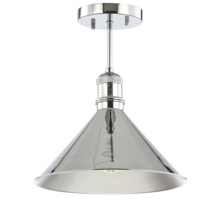 JONATHAN Y Lighting Nick 11" Wide LED Semi-Flush Ceiling Fixture Chrome