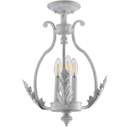 JONATHAN Y Lighting Austen 3 Light 12" Wide LED Semi-Flush Ceiling Fixture Antique White