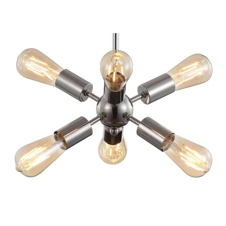 JONATHAN Y Lighting Jobs 6 Light 18" Wide LED Sputnik Chandelier Nickel
