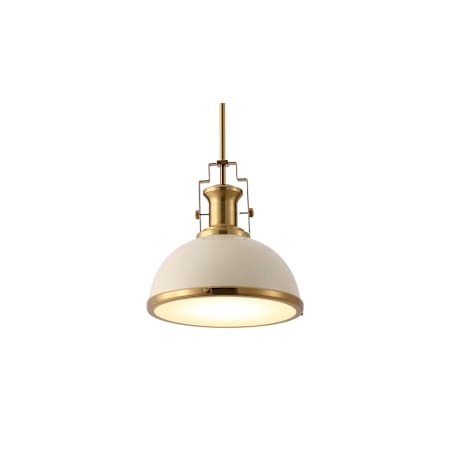 JONATHAN Y Lighting Homer 13" Wide LED Mini Pendant Almond / Brass Gold