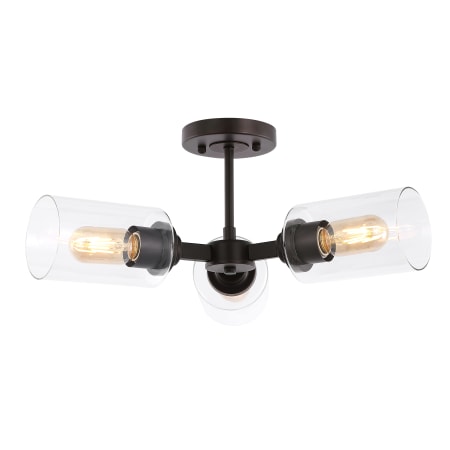 JONATHAN Y Lighting Jaymes 3 Light 20" Wide LED Semi-Flush Ceiling Fixture Oil Rubbed Bronze
