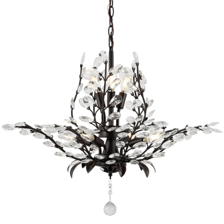 JONATHAN Y Lighting Diantha 7 Light 29" Wide LED Pendant Oil Rubbed Bronze / Clear