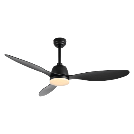 JONATHAN Y Lighting Audie 52" 3 Blade Indoor Smart LED Ceiling Fan Black