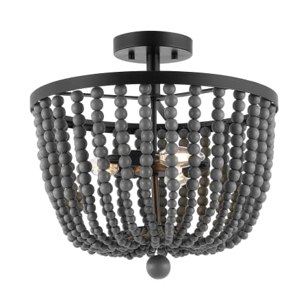 JONATHAN Y Lighting Drift 3 Light 16" Wide LED Semi-Flush Bowl Ceiling Fixture Gray