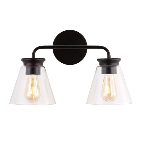 JONATHAN Y Lighting Kondo 2 Light 17" Wide LED Bathroom Vanity Light Oil Rubbed Bronze