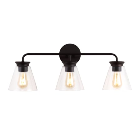 JONATHAN Y Lighting Kondo 3 Light 27" Wide LED Bathroom Vanity Light Oil Rubbed Bronze
