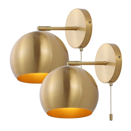 JONATHAN Y Lighting Pack of (2) Tierra 10" Tall LED Wall Sconce Brass Gold