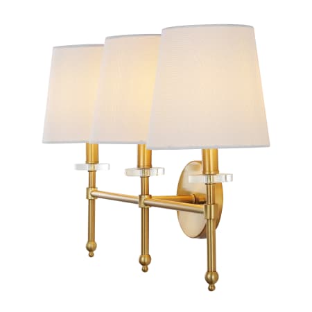JONATHAN Y Lighting Olivia 3 Light 23" Wide LED Vanity Light Brass Gold