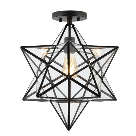 JONATHAN Y Lighting Ava 15" Wide LED Semi-Flush Ceiling Fixture Black