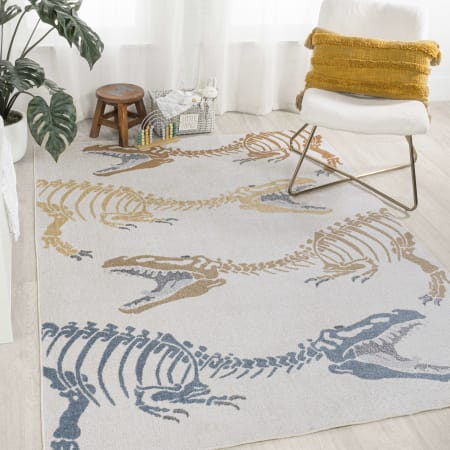 JONATHAN Y Lighting Kids Washable 3' x 5' Polyester Animal Print Indoor Rectangular Area Rug Cream / Multi