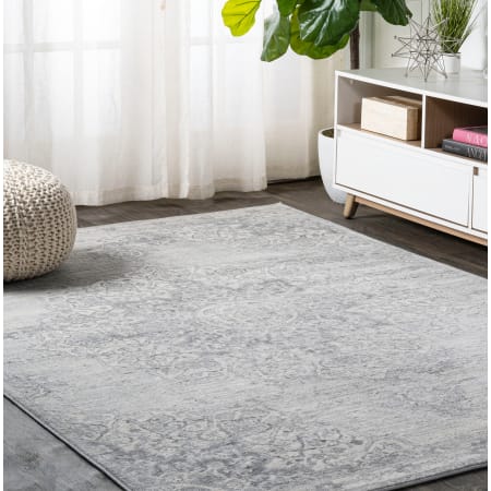 JONATHAN Y Lighting Modern Persian 5-1/4' x 7-1/2' Polypropylene Botanical, Moroccan & Tribal, Traditional, and Vintage Indoor Area Rug Light Gray