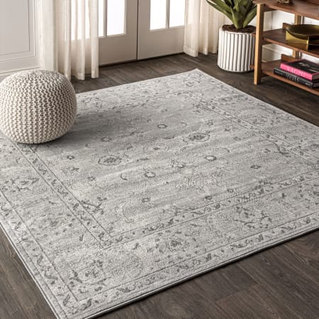 JONATHAN Y Lighting Modern Persian 6-1/2' x 6-1/2' Polypropylene Vintage Indoor Area Rug Gray