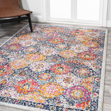 JONATHAN Y Lighting Modern Persian 4' x 6' Polypropylene Vintage Traditional Rectangle Area Rug Blue / Yellow