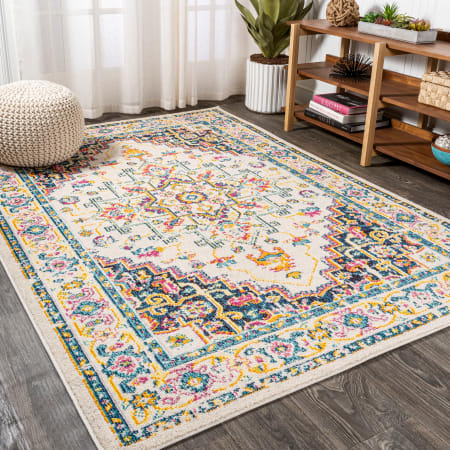 JONATHAN Y Lighting Modern Persian 3' x 5' Polypropylene Vintage Indoor Area Rug Beige / Ivory