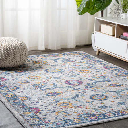 JONATHAN Y Lighting Modern Persian 3' x 5' Polypropylene Traditional and Vintage Indoor Area Rug Light Gray / Blue