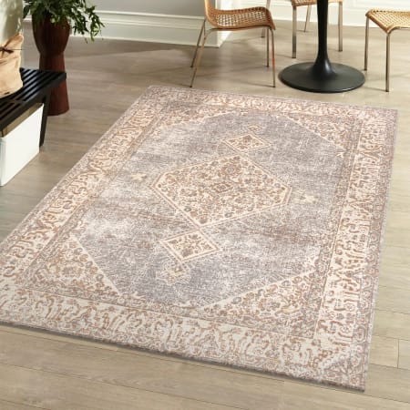 JONATHAN Y Lighting Modern Persian 4' x 6' Polyester Vintage Traditional Rectangle Area Rug Gray / Ivory