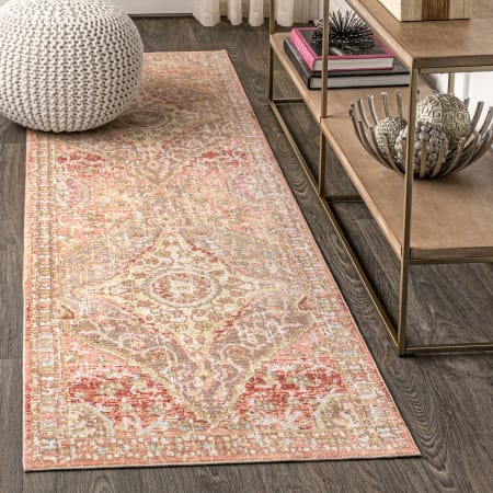 JONATHAN Y Lighting Modern Persian 2-1/4' x 8' Polyester Vintage Traditional Runner Brown / Pink