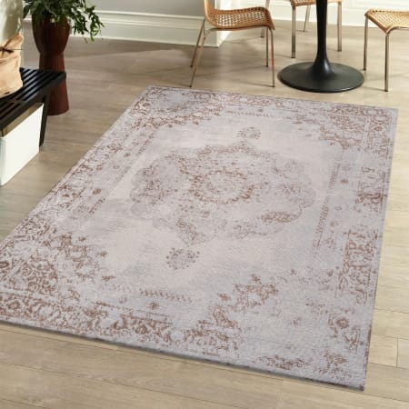 JONATHAN Y Lighting Modern Persian 7-3/4' x 10' Polypropylene Border and Traditional Indoor Rectangular Area Rug Brown / Cream