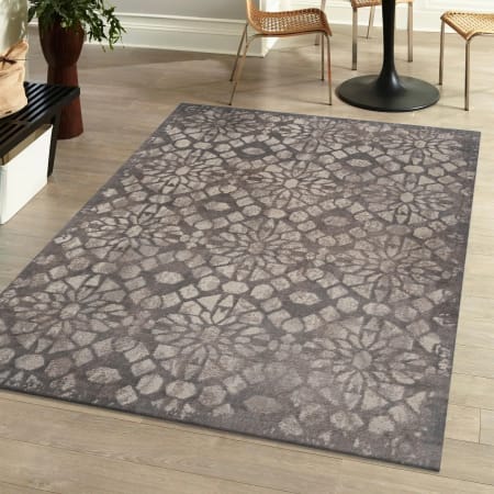 JONATHAN Y Lighting Modern Persian 4-1/4' x 6' Polypropylene Geometric Indoor Area Rug Gray
