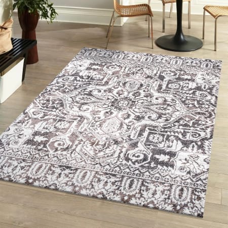 JONATHAN Y Lighting Modern Persian 5' x 8' Polypropylene Botanical and Traditional Indoor Area Rug Brown / Ivory