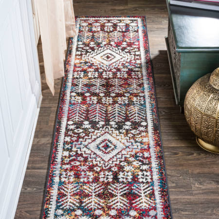 JONATHAN Y Lighting Modern Persian 2' x 10' Polypropylene Moroccan & Tribal, Traditional, and Trellis Indoor Runner Multi