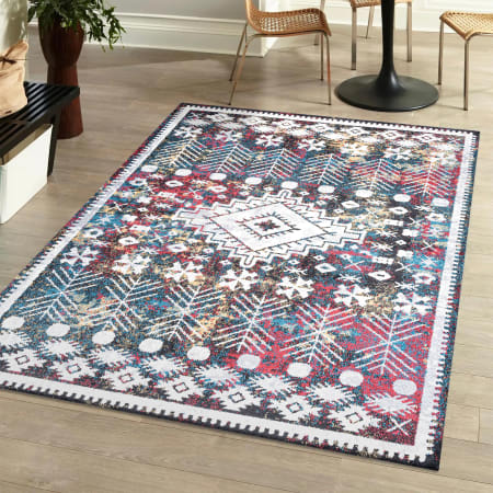 JONATHAN Y Lighting Modern Persian 4' x 6' Polypropylene Moroccan & Tribal, Traditional, and Trellis Indoor Area Rug Multi