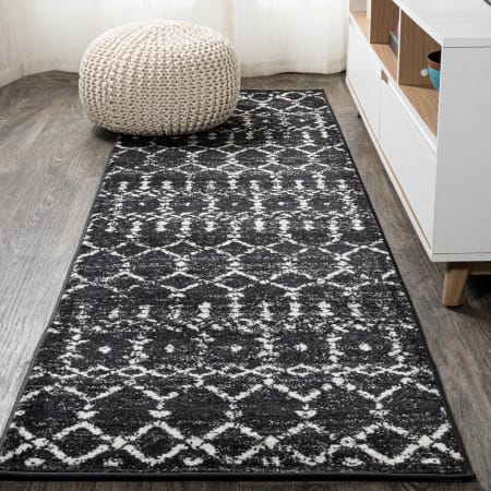 JONATHAN Y Lighting Moroccan Hype 2' x 20' Moroccan & Tribal and Trellis Indoor Runner Black / Ivory