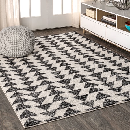 JONATHAN Y Lighting Moroccan Hype 10' x 13' Polypropylene Geometric and Moroccan & Tribal Indoor Rectangular Area Rug Cream / Black