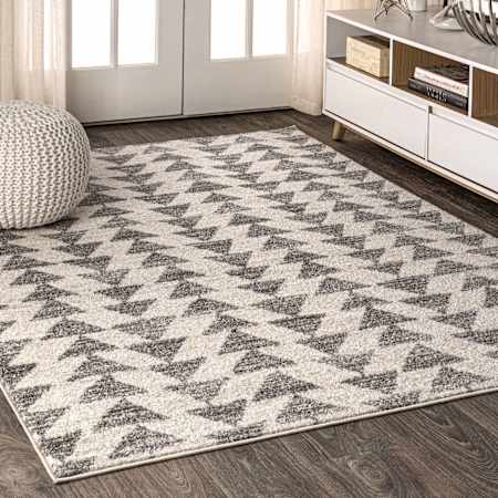 JONATHAN Y Lighting Moroccan Hype 7-3/4' x 10' Polypropylene Geometric Indoor Rectangular Area Rug Cream / Gray