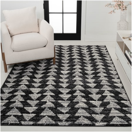 JONATHAN Y Lighting Moroccan Hype 3' x 5' Polypropylene Geometric Indoor Rectangular Area Rug Black / Cream