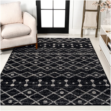 JONATHAN Y Lighting Moroccan Hype 4' x 6' Polypropylene Trellis Indoor Rectangular Area Rug Black / Cream