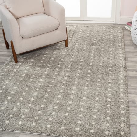 JONATHAN Y Lighting Moroccan Hype 7-3/4' x 10' Shag Polypropylene Moroccan & Tribal Indoor Rectangular Area Rug Gray / Ivory