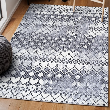 JONATHAN Y Lighting Moroccan Hype 3' x 5' Polypropylene Moroccan & Tribal and Trellis Indoor Area Rug Ivory / Black