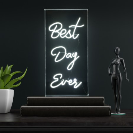 JONATHAN Y Lighting Best Day Ever 24" Tall LED Accent Specialty Lamp White