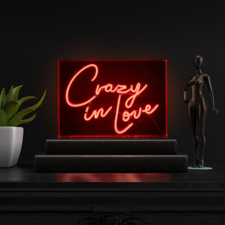 JONATHAN Y Lighting Crazy In Love 10" Tall LED Accent Specialty Lamp Red