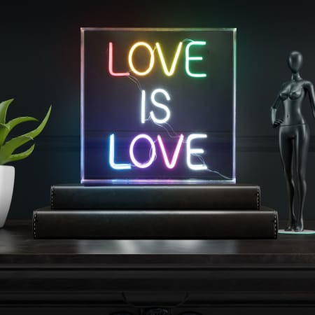 JONATHAN Y Lighting Love Is Love 15" Tall LED Accent Specialty Lamp Yellow / White / Pink