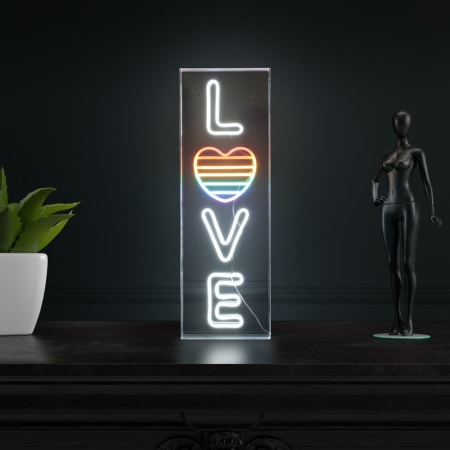 JONATHAN Y Lighting Love 24" Tall LED Accent Specialty Lamp White / Rainbow