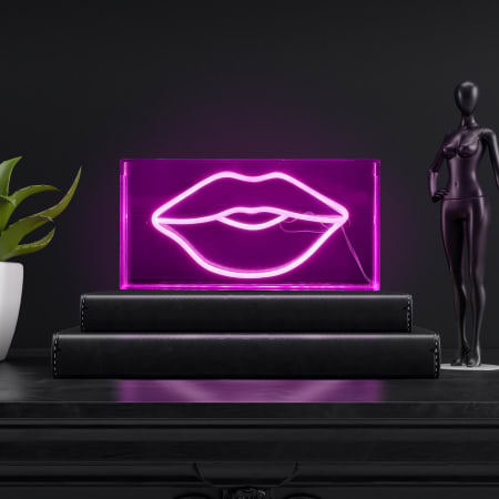 JONATHAN Y Lighting Lips 6" Tall LED Accent Specialty Lamp Pink