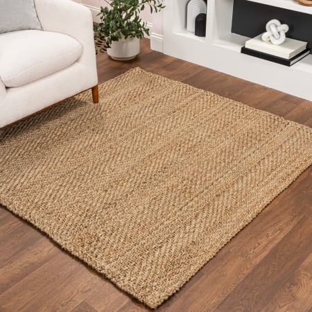 JONATHAN Y Lighting Natural Fiber 6' x 6' Jute Solid Indoor Area Rug Natural