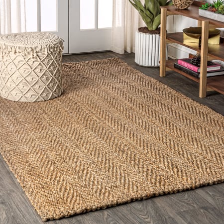 JONATHAN Y Lighting Natural Fiber 9' x 12' Jute Solid Indoor Area Rug Natural
